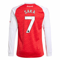 Bukayo Saka Arsenal Youth 2025/26 Home Replica Long Sleeve Player Jersey - Red sale