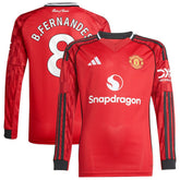 Bruno Fernandes Manchester United Youth Home 2025/26 Replica Player Long Sleeve Jersey - Red shop
