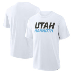 Utah Mammoth Fanatics Wordmark Stadium Slub T-Shirt - White T-shirts