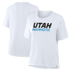 Utah Mammoth Fanatics Women's Wordmark Legacy T-Shirt - White T-shirts