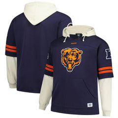 Chicago Bears '47 Big & Tall Split Zone Cornerback V-Neck Hoodie - Navy on sale