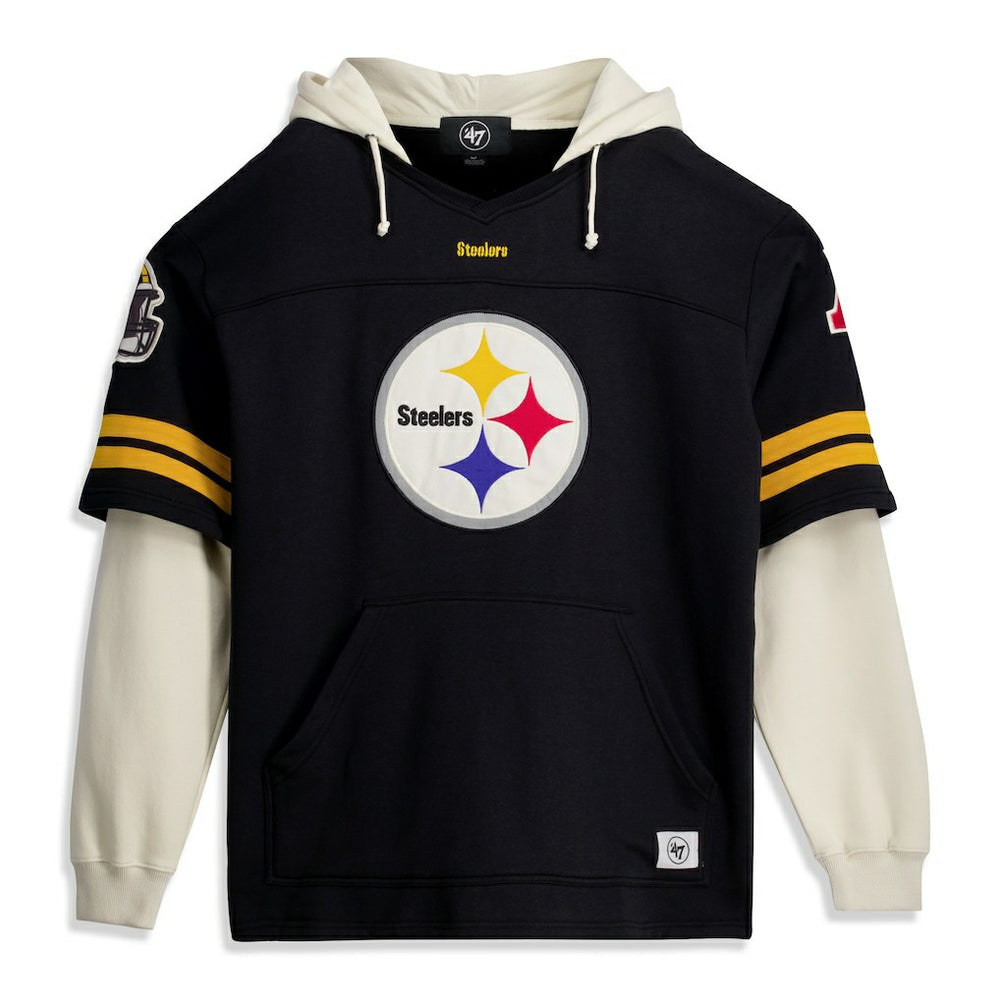 Pittsburgh Steelers '47 Big & Tall Split Zone Cornerback V-Neck Hoodie - Black online