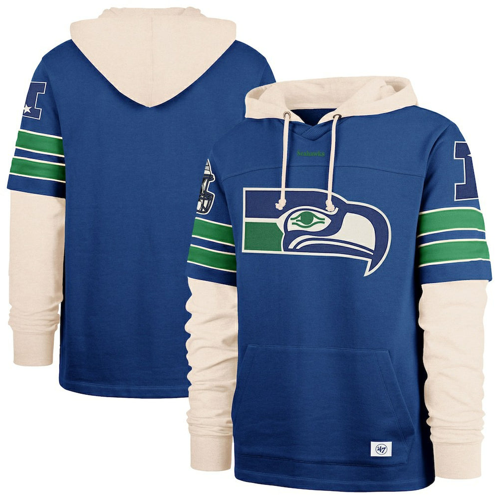 Seattle Seahawks '47 Big & Tall Split Zone Cornerback Hoodie - Royal cheap