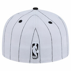 Chicago Bulls Wordmark Pinstripe 59FIFTY Fitted Hat - White discount