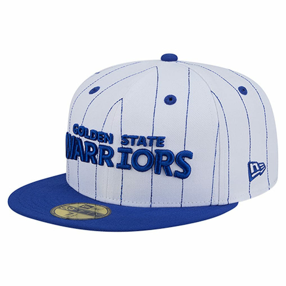 Golden State Warriors Wordmark Pinstripe 59FIFTY Fitted Hat sale - White online