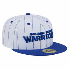Golden State Warriors Wordmark Pinstripe 59FIFTY Fitted Hat sale - White online