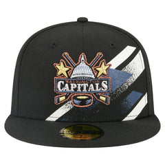 Washington Capitals New Era Faded Lines 59FIFTY Fitted Hat - Black Hats