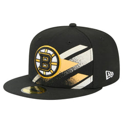 Boston Bruins New Era Faded Lines 59FIFTY Fitted Hat - Black Hats