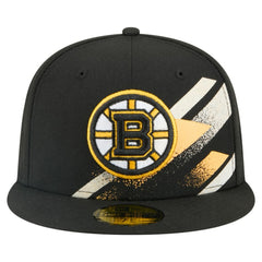 Boston Bruins New Era Faded Lines 59FIFTY Fitted Hat - Black Hats