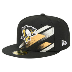 Pittsburgh Penguins New Era Faded Lines 59FIFTY Fitted Hat - Black Hats