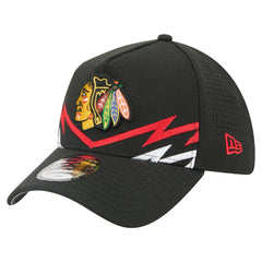 Chicago Blackhawks New Era 39THIRTY A-Frame Perforated Flex Hat - Black Hats