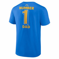 Los Angeles Chargers #1 Dad Jersey T-Shirt - Powder Blue on sale