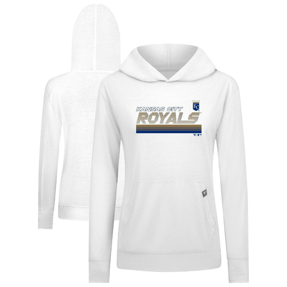 Kansas City Royals Levelwear Women's Relay Breaker Pullover Hoodie White
