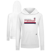 Minnesota Twins Levelwear Women's Relay Breaker Pullover Hoodie White