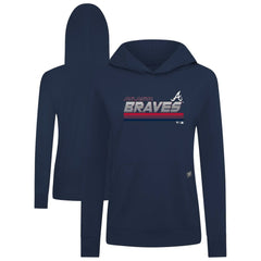 Atlanta Braves Levelwear Women's Relay Breaker Pullover Hoodie Navy