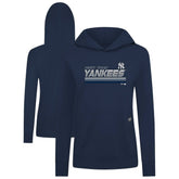 New York Yankees Levelwear Women's Relay Breaker Pullover Hoodie Navy