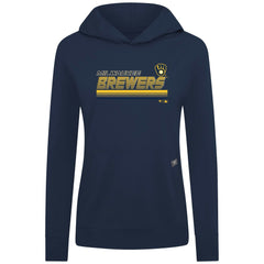 Milwaukee Brewers Levelwear Women's Relay Breaker Pullover Hoodie Navy