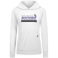 Colorado Rockies Levelwear Women's Relay Breaker Pullover Hoodie White
