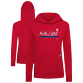 Philadelphia Phillies Levelwear Women's Relay Breaker Pullover Hoodie Red