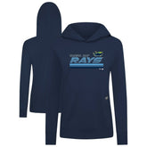 Tampa Bay Rays Levelwear Women's Relay Breaker Pullover Hoodie Navy