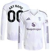 Manchester United 2025/26 Away Long Sleeve Custom Jersey - White on sale