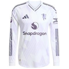 Manchester United 2025/26 Away Long Sleeve Custom Jersey - White on sale
