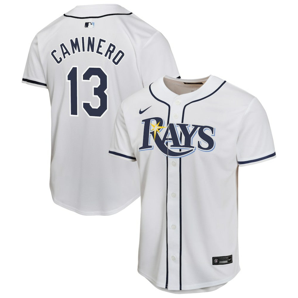 Junior Caminero Tampa Bay Rays Youth Home Player Game Jersey White