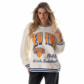 New York Knicks The Wild Collective Unisex Oversize Vintage French Terry Sweatshirt - White online