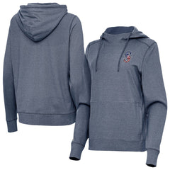 Seattle Mariners Antigua Women's Justice Stars and Stripes Team Logo Pullover Hoodie Heather Navy