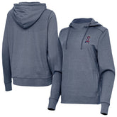 Los Angeles Angels Antigua Women's Justice Stars and Stripes Team Logo Pullover Hoodie Heather Navy