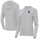 Colorado Rockies Antigua Women's Daybreak Quarter-Zip Hoodie Heather Gray