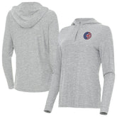 Chicago Cubs Antigua Women's Daybreak Quarter-Zip Hoodie Heather Gray