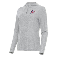 Miami Marlins Antigua Women's Daybreak Quarter-Zip Hoodie Heather Gray