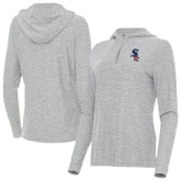 Chicago White Sox Antigua Women's Daybreak Quarter-Zip Hoodie Heather Gray