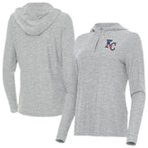 Kansas City Royals Antigua Women's Daybreak Quarter-Zip Hoodie Heather Gray