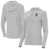 New York Mets Antigua Women's Daybreak Quarter-Zip Hoodie Heather Gray