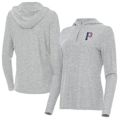 Pittsburgh Pirates Antigua Women's Daybreak Quarter-Zip Hoodie Heather Gray