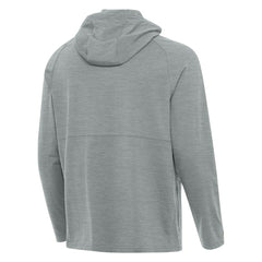 Detroit Tigers Antigua Spikes Stars and Stripes Team Logo Quarter-Zip Pullover Hoodie Heather Gray