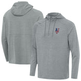 New York Mets Antigua Spikes Stars and Stripes Team Logo Quarter-Zip Pullover Hoodie Heather Gray