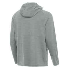 New York Mets Antigua Spikes Stars and Stripes Team Logo Quarter-Zip Pullover Hoodie Heather Gray