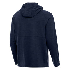 Seattle Mariners Antigua Spikes Stars and Stripes Team Logo Quarter-Zip Pullover Hoodie Heather Navy