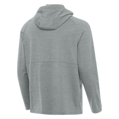 Milwaukee Brewers Antigua Spikes Stars and Stripes Team Logo Quarter-Zip Pullover Hoodie Heather Gray
