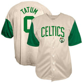Jayson Tatum Boston Celtics Baseball Jersey - Cream cheap