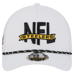 Pittsburgh Steelers New Era NFL 9FORTY A-Frame M-Crown Adjustable Trucker Hat - White for sale
