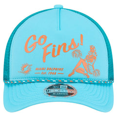 Miami Dolphins New Era Gas Station 9FORTY A-Frame M-Crown Adjustable Trucker Hat - Aqua for sale