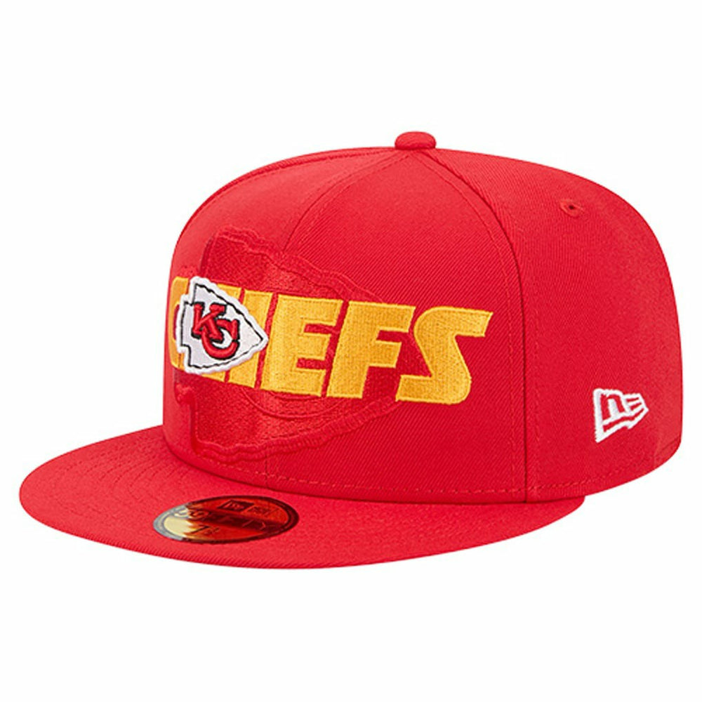 Kansas City Chiefs New Era Overlap Wordmark 59FIFTY Fitted Hat - Red for sale