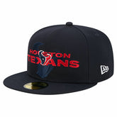 Houston Texans New Era Overlap Wordmark 59FIFTY Fitted Hat - Navy cheap