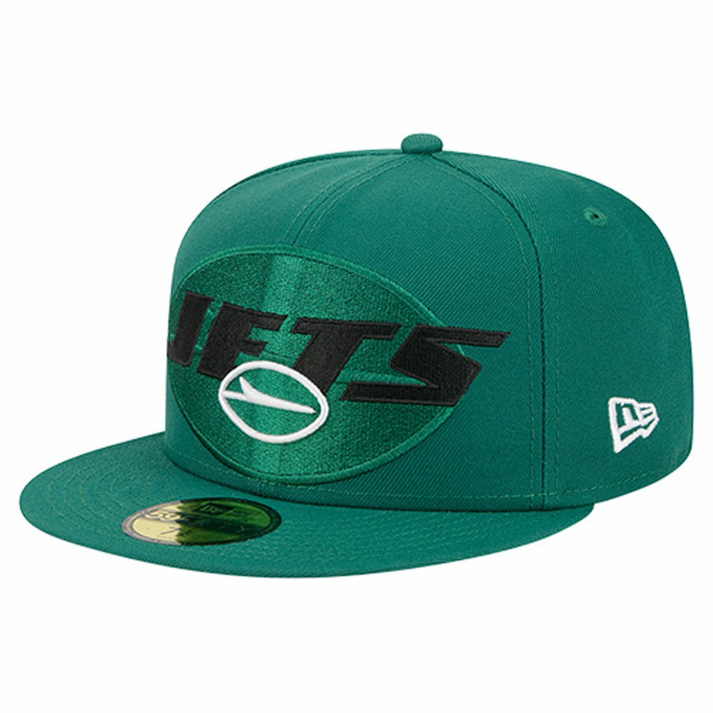 New York Jets New Era Overlap Wordmark 59FIFTY Fitted Hat - Green cheap