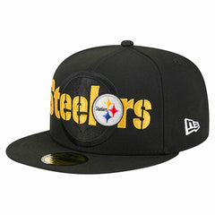 Pittsburgh Steelers New Era Overlap Wordmark 59FIFTY Fitted Hat - Black for sale
