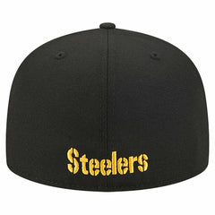 Pittsburgh Steelers New Era Overlap Wordmark 59FIFTY Fitted Hat - Black for sale